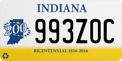 IN license plate 993ZOC