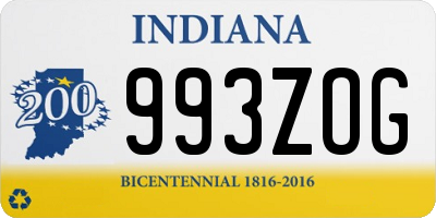 IN license plate 993ZOG