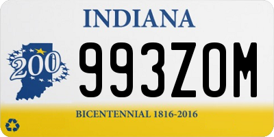 IN license plate 993ZOM