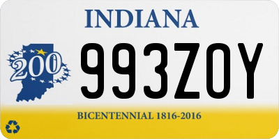 IN license plate 993ZOY