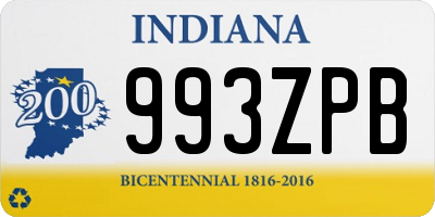 IN license plate 993ZPB