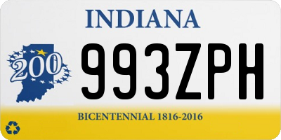 IN license plate 993ZPH