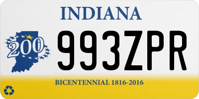 IN license plate 993ZPR