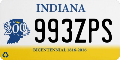 IN license plate 993ZPS