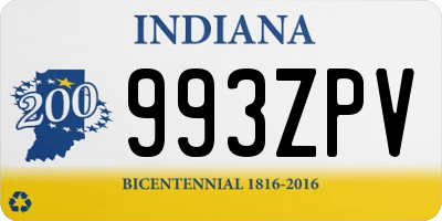 IN license plate 993ZPV