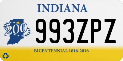 IN license plate 993ZPZ