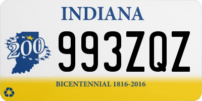 IN license plate 993ZQZ