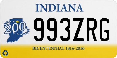 IN license plate 993ZRG