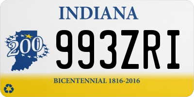 IN license plate 993ZRI