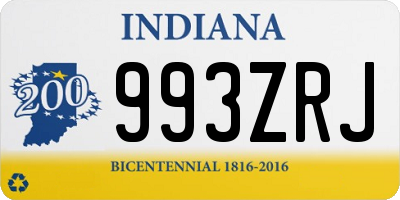 IN license plate 993ZRJ