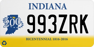 IN license plate 993ZRK