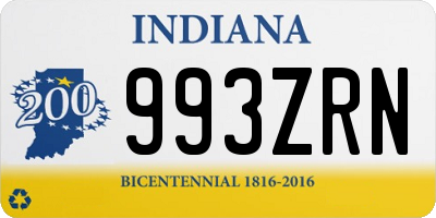 IN license plate 993ZRN