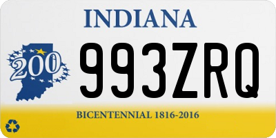 IN license plate 993ZRQ