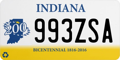 IN license plate 993ZSA