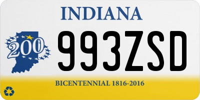 IN license plate 993ZSD