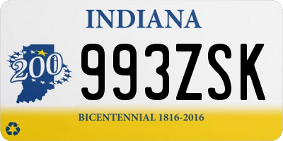 IN license plate 993ZSK