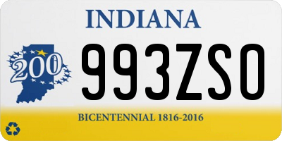 IN license plate 993ZSO