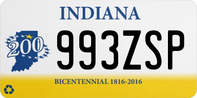 IN license plate 993ZSP