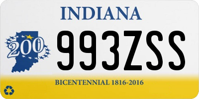 IN license plate 993ZSS