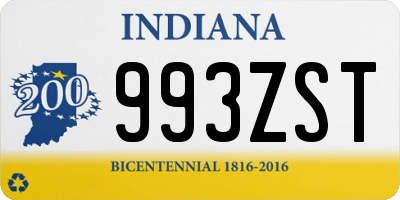 IN license plate 993ZST