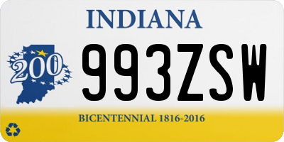 IN license plate 993ZSW