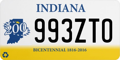 IN license plate 993ZTO