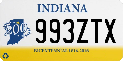 IN license plate 993ZTX