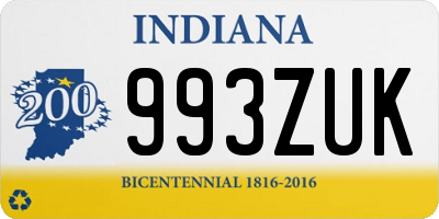 IN license plate 993ZUK