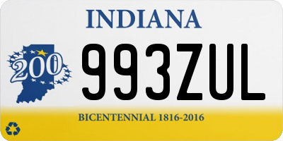 IN license plate 993ZUL