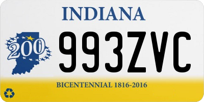 IN license plate 993ZVC