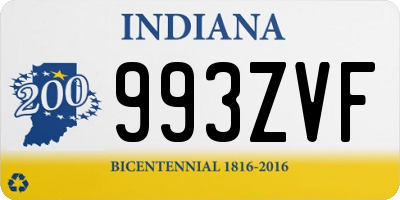 IN license plate 993ZVF