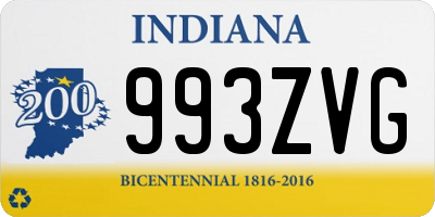 IN license plate 993ZVG