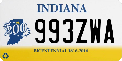 IN license plate 993ZWA