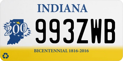 IN license plate 993ZWB