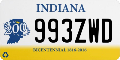 IN license plate 993ZWD