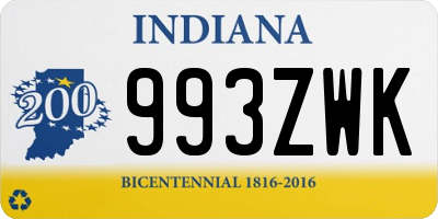 IN license plate 993ZWK