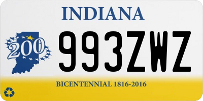 IN license plate 993ZWZ