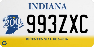 IN license plate 993ZXC