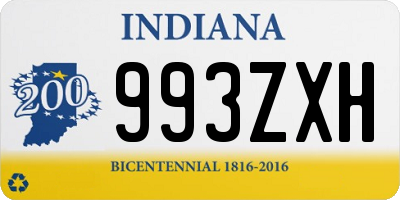 IN license plate 993ZXH