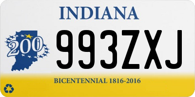 IN license plate 993ZXJ