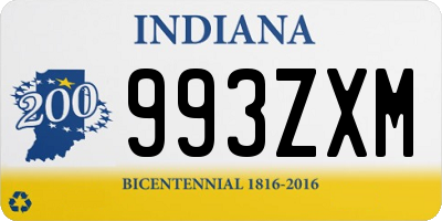 IN license plate 993ZXM