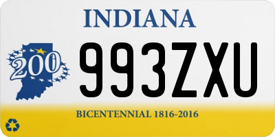 IN license plate 993ZXU
