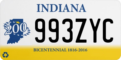 IN license plate 993ZYC