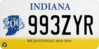 IN license plate 993ZYR