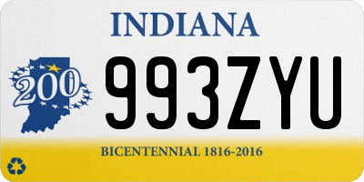 IN license plate 993ZYU