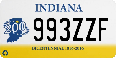 IN license plate 993ZZF