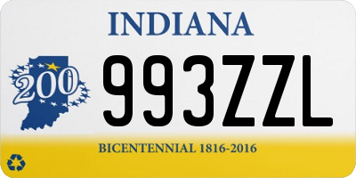 IN license plate 993ZZL