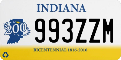 IN license plate 993ZZM