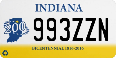 IN license plate 993ZZN