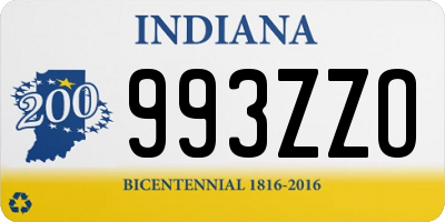 IN license plate 993ZZO